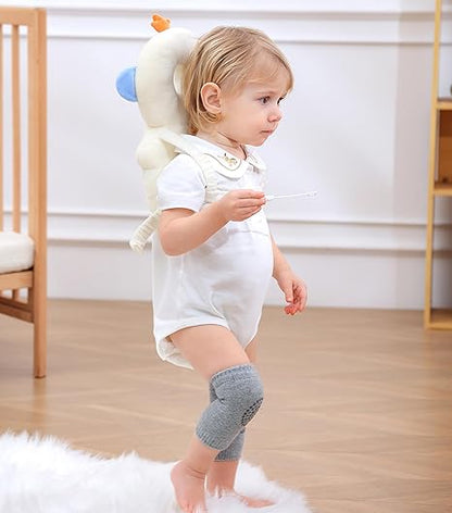 Baby Head Protector Cushion Backpack with 3 Baby Knee Pads